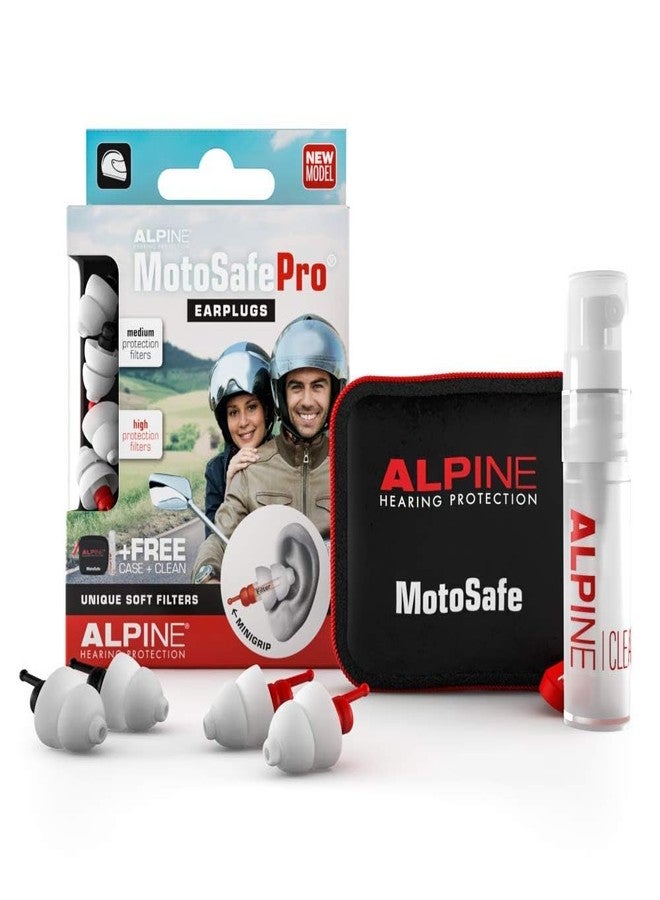 ألبين هيرينج بروتكشن سدادات أذن Alpine MotoSafe Pro - سدادات أذن ممتازة للدراجات النارية لتقليل ضوضاء الرياح - 20 ديسيبل - حماية سمعية للدراجات النارية - فائقة النعومة والراحة - زوجان - Image 1